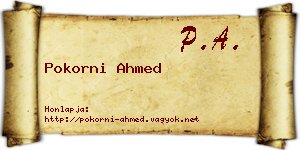 Pokorni Ahmed névjegykártya